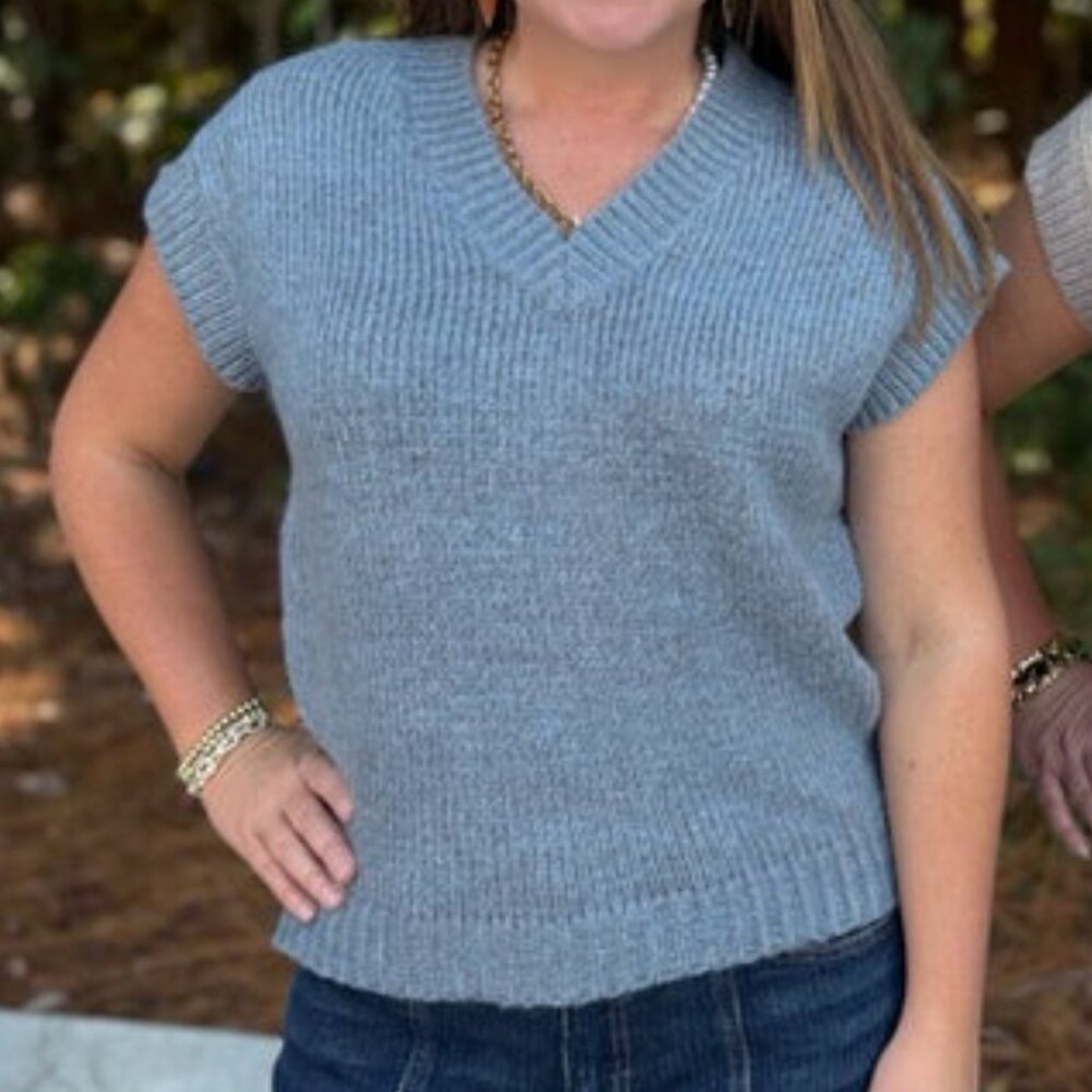 She + Sky V Neck Sweater Vest